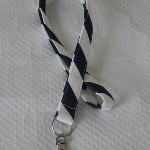 Navy White Lanyard / Chevron Lanyard / Key Lanyard / ID Badge Holder / Keychain Lanyard /Teacher Lanyard/Pretty Lanyards/Gift for Under 10