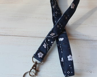 Blue Lanyard, Bandana Lanyards, Keys Lanyard, Badge Lanyard, Key Lanyards, ID Badge Holder, Fabric Lanyards, Teacher Lanyards,Gifts Under 10