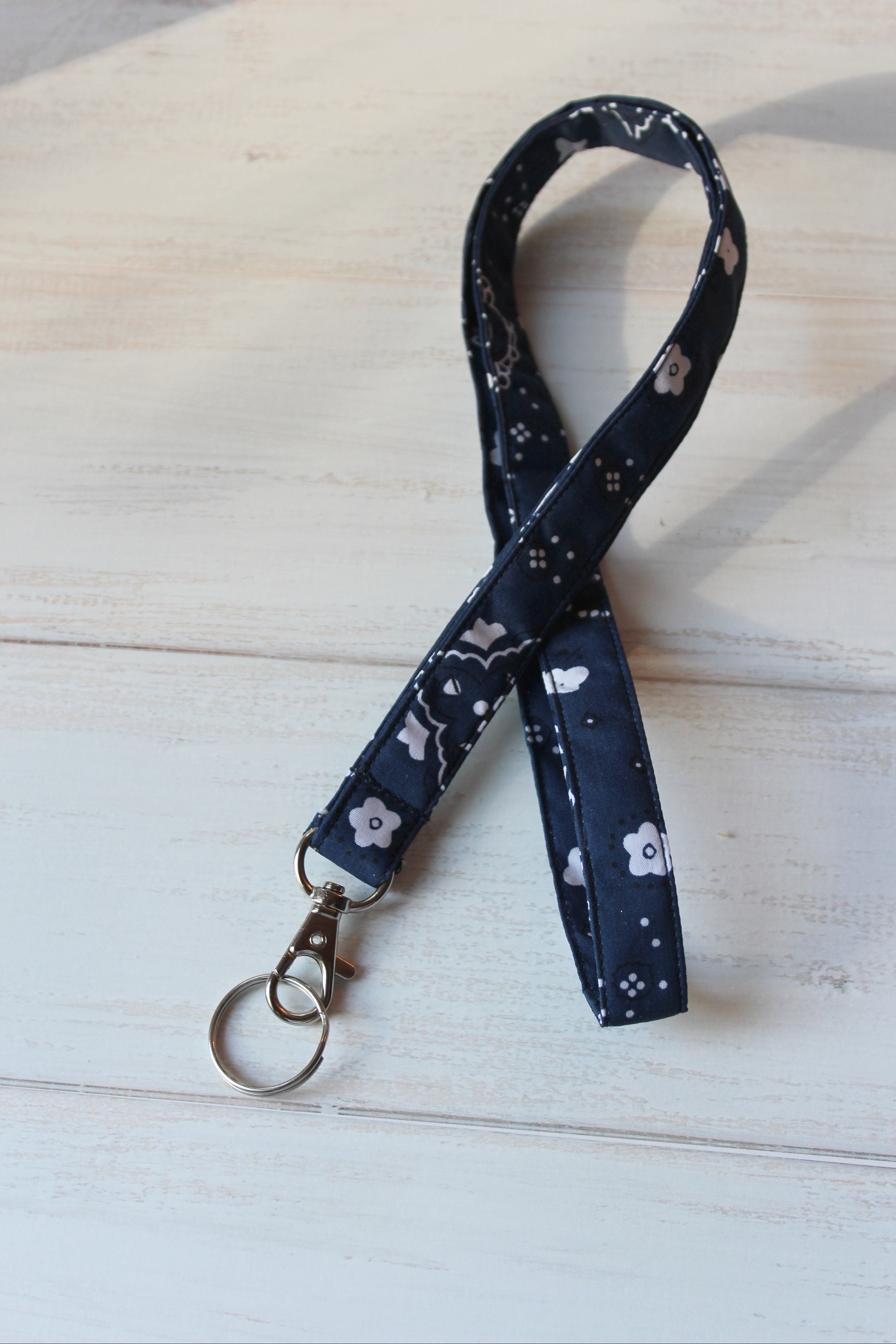 Blue Lanyard Bandana Lanyards Keys Lanyard Badge Lanyard Etsy UK