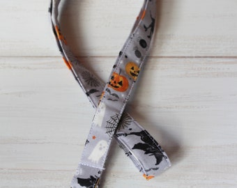 Halloween Lanyards, Pumpkins Witches Lanyards, Orange Gray Lanyard, Spooky Keychain Lanyard, Teacher Lanyards, Nurse Lanyards, Ready to Ship