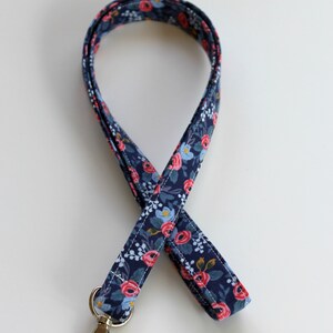 Blue Lanyard, Floral Lanyard, Badge Lanyard, Keychain Lanyard, Teacher Lanyard, Fabric Lanyard, Neck Lanyard, Nurse Lanyard, Rifle Paper Co