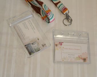 Badge  ID Holder / Clear Vertical Holder / Horizontal ID Badge / Clear Sleeve / Lanyard Badge Holder / Plastic ID Holder/ Vinyl Card Sleeve