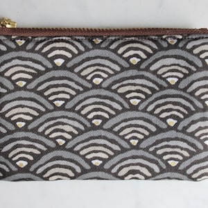 Bolsa pequeña con cremallera, monedero de tela, monedero negro y gris, monedero, bolsa de identificación, bolsa de cosméticos, regalos para ella, bolsa para auriculares