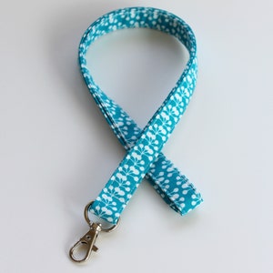 Floral Lanyard / Sky Blue Lanyard / Badge Lanyard / Keychain Lanyard/Badge Holder/Nurse Lanyard/Teacher Lanyard /Pretty Lanyard/Boho Lanyard