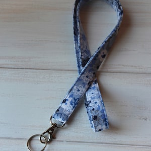 Blue Lanyard, Floral Lanyard, Keys Lanyard, Badge Lanyard, Key Lanyards, ID Badge Holder, Fabric Lanyards, Teacher Lanyards, Gifts Under 10