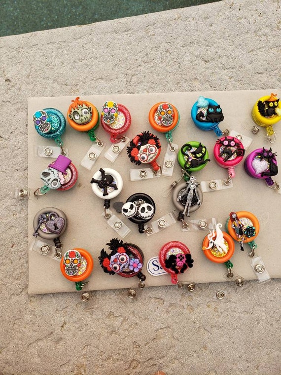 HALLOWEEN Disney Jack Skellington and Friends Sugar Skulls Retractable ID  Badge Reel -  Canada
