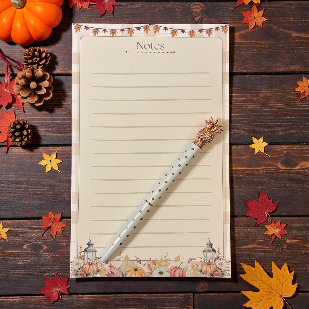 October Notepad Hello Autumn Notes Notepad | 50 Sheet Tear-off Notepad - Etsy