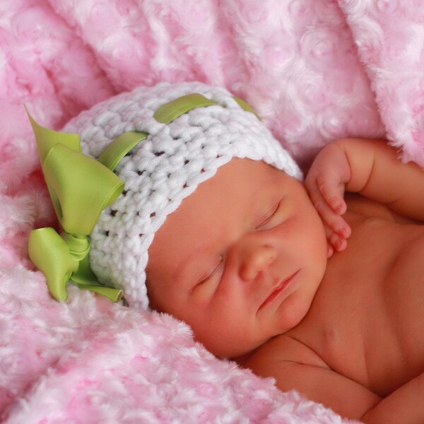 Use coupon code 20for2013 for 20% off your entire order excluding shipping  - Ready to Ship - Newborn Baby Girl Hat i