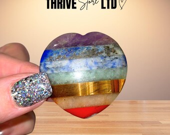 Natural Chakra Crystal Worry Stone - Fidget - Palm Stone - Thoughtful Gift