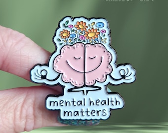 Mental Health Matters Enamel Pin: Personalised Empowering Pin Badge Gift