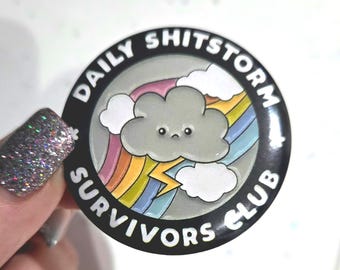 S*tstorm Survivors Club Plastic Badge - Personalised Empowering Keychain Gift