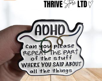 Powered By ADHD Enamel Pin Badge | Funny ADHD Gift | Neurodivergent Pin | Accessory | Mental Health Gift | UK Charity Gift