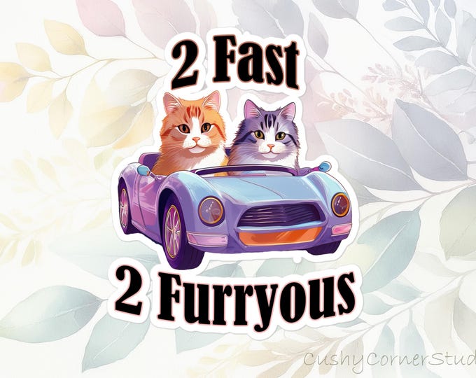 Cat Life Sticker Funny Kittens in Car