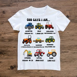 Deus diz que eu sou Png | design de camiseta infantil | design de menino infantil | trator Png | tendência Png