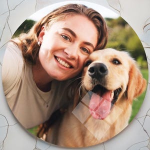Personalized Dog Memorial Photo Gift on Tempered Glass