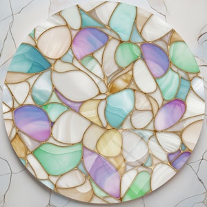 Tempered Glass Wall Art: Colorful Abstract Stained Glass Style
