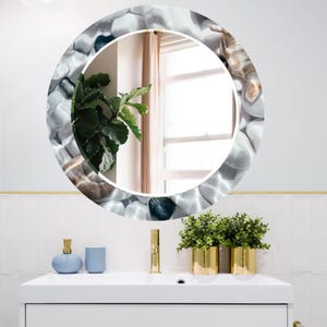 Coastal Bathroom Mirror: Beach House Decor, Tempered Glass, Optional Metal Frame