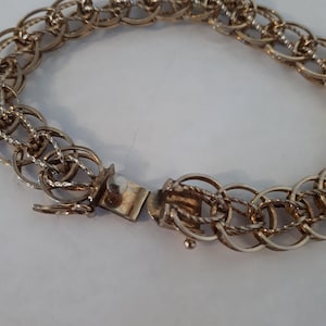 Vintage Gold gefülltes Bettelarmband mit 14 k Gold Charm