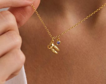 Benutzerdefinierte Zahn Anhänger Halskette, Birthstone Schmuck, Zahnarzt Halskette, Abschlussgeschenk, Geschenk für sie, Weihnachtsgeschenk
