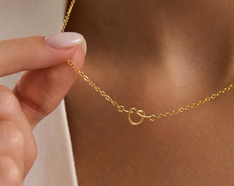 Gold Plated Minimalist Knot Pendant Necklace, Love Knot Necklace, Anniversary Necklace, Bridesmaid Gift, Gift for her, Everyday Necklace