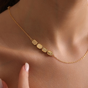 Personalized Sideway Name Necklace, Initial Name Necklace, Gold Name Necklace, Christmas Gift, Personalized Gift, Gift for her, Mothers Day