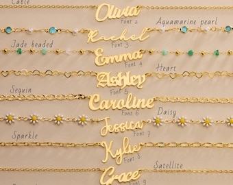Custom Dainty Name Necklace, Personalized Name Jewelry, Minimalist Necklace, Gift for her, Gift for Mom, Christmas Gift, Mothers Day Gift
