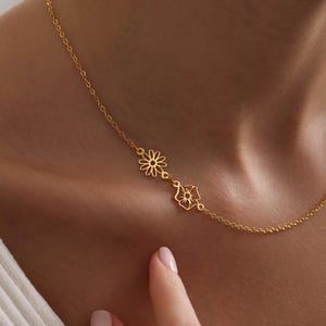 Collar de flor de nacimiento lateral, collar de flor de nacimiento personalizado, collar de flor de nacimiento familiar, regalo para mamá, regalo para ella, regalo de Navidad