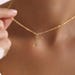 Boogey 18K Gold Plated Tiny Heart Necklace - Dainty Personalized Initial Choker, Adjustable Slider