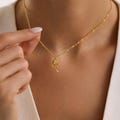 Gold Plated Custom Minimalist Birth Flower Pendant Necklace, Birth Flower Gift, Bridesmaid Necklace, Mothers Day Gift, Christmas Gift