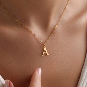 Personalized Dainty Initial Necklace, Gold Letter Necklace, Tiny Initial Necklace, Personalized Gift, Gift for her, Christmas Gift, Mom Gift