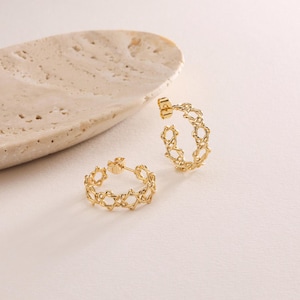 18K Gold Plated Star of David Hoop Earrings, Jewish Star Earrings, Hoop Earrings,  Jewish Faith Earrings, Gift for her, Magen David Earrings
