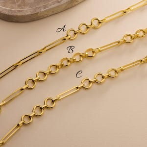 Gold Plated Chunky Chain Necklace, Round Link Chain, Handmade Unique Linked Necklace, Women Necklace, Gift for her, Christmas Gift