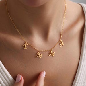 Personalized Gold Plated Name Necklace, Dainty Letter Name Necklace, Custom Name Necklace, Christmas Gift, Personalized Gift, Gift for her