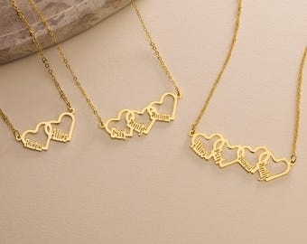 Collar con nombre familiar personalizado, collar con varios nombres, regalo personalizado, regalo para ella, collar para el Día de la Madre, regalos para mamá, regalo de Navidad.
