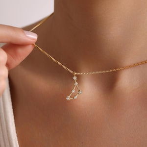 Personalized Constellation Necklace, Astrology Necklace, Zodiac Pave Necklace, Personalized Gift, Gift for her, Christmas Gift, Mom Gift
