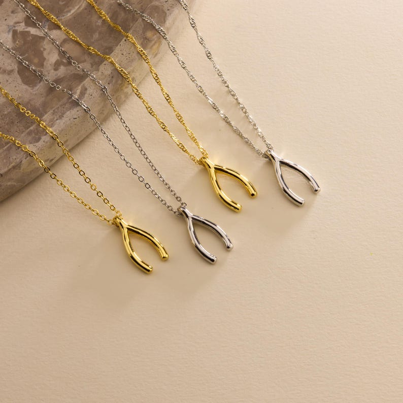 Gold Plated Wishbone Necklace, Tiny Wishbone Necklace, Good Luck Necklace, Lucky Necklace, Everyday Necklace, Gift for her, Best friend Gift, Conan Gray Necklace