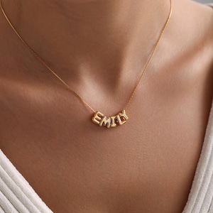 Personalized Tiny Balloon Initial Name Necklace
