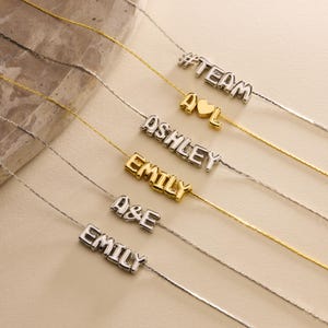 Minimalist Balloon Initial Name Necklace - Personalized Jewelry - Christmas Gift