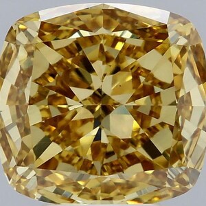 5.01 Karat Fancy Vivid Gelb Labor gewachsener Diamant - IGI zertifiziert, VS2 Klarheit, Verlobungsring im Kissenschliff, einzigartiger gelber Diamant Schmuck
