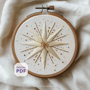 Motif de broderie étoile de la Nativité * Décoration étoile de Noël * Noël au point lent * Broderie à la main de la crèche PDF