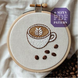 Diseño de bordado de café * bordado de capuchino * patrón de bordado de desayuno * bordado de taza de café helado * sudadera con bordado de café