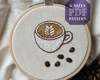 coffee embroidery design * cappuccino embroidery * breakfast embroidery pattern * ice coffee cup embroidery * coffee embroidery sweatshirt