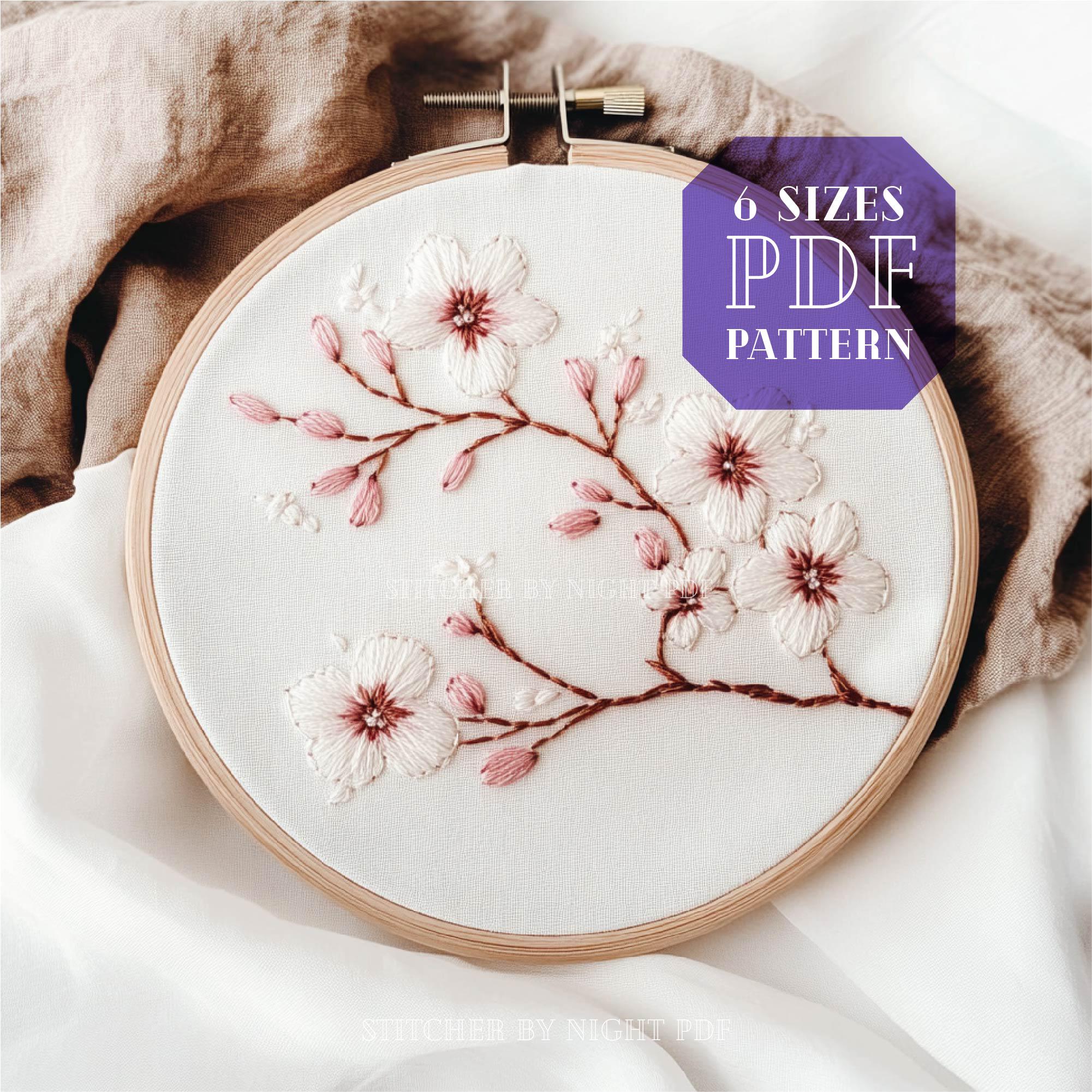 cherryオーダーページ Sakura Embroidery Design * Cherry Blossom Embroidery File * Spring
