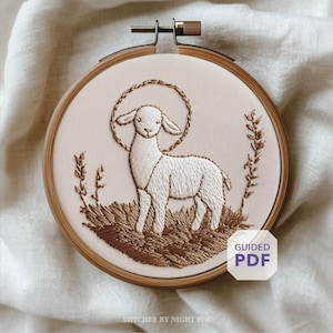 Lamb of God embroidery design * christian lamb ornament * spiritual pdf pattern