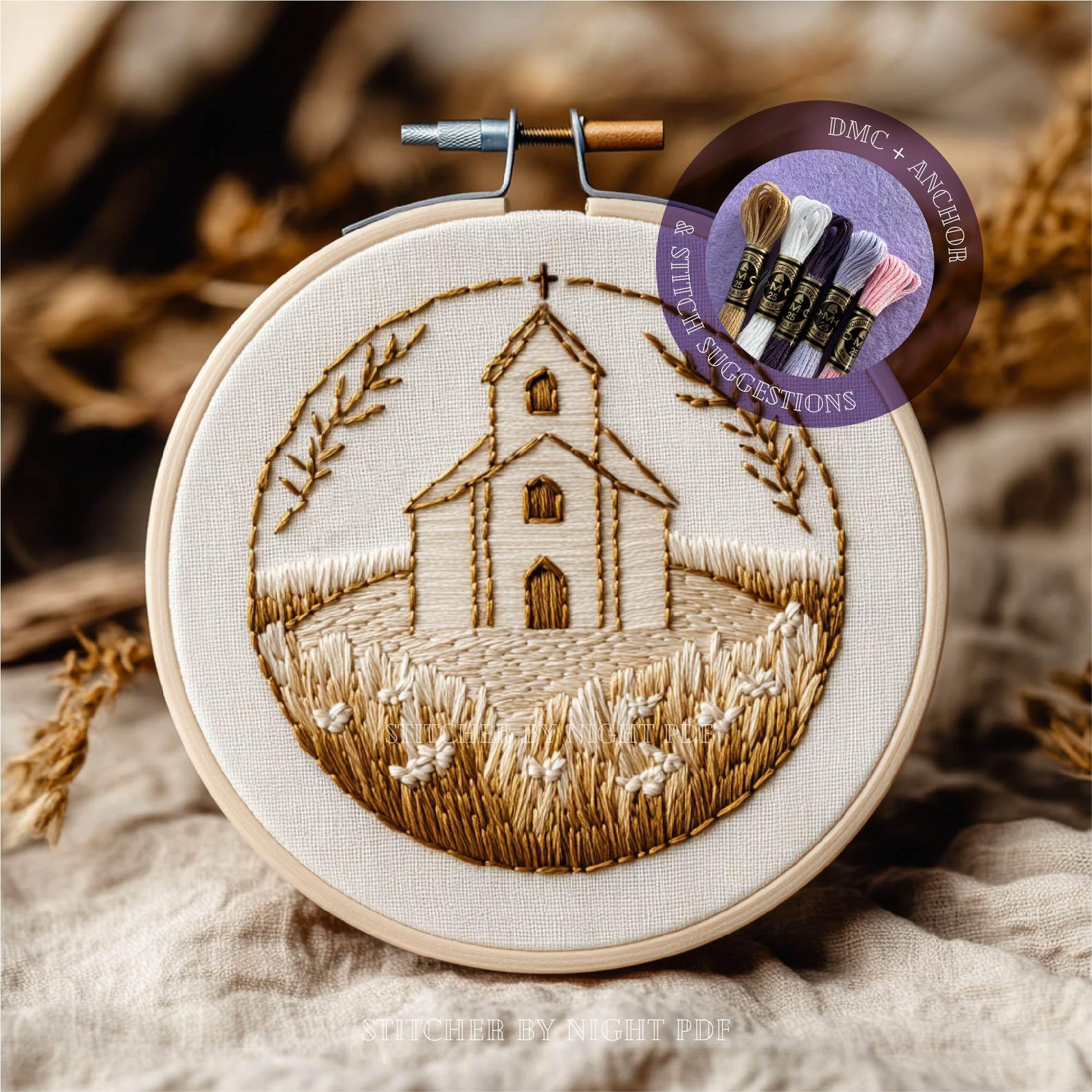 Country Church Embroidery Design * Antique Church Embroidery * Catholic ...