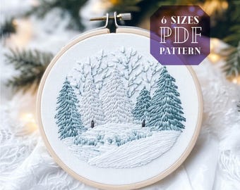 winter forest embroidery design * winter scene embroidery designs * winter tree embroidery * winter forest tapestry