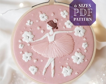 ballerina embroidery design * mini ballerina embroidery design * ballet dancer embroidery pattern * hobby hand embroidery pattern