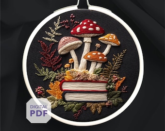 Diseño de bordado de setas * Bordado de libro mágico * Patrón de bordado a mano de setas * Descarga instantánea en PDF