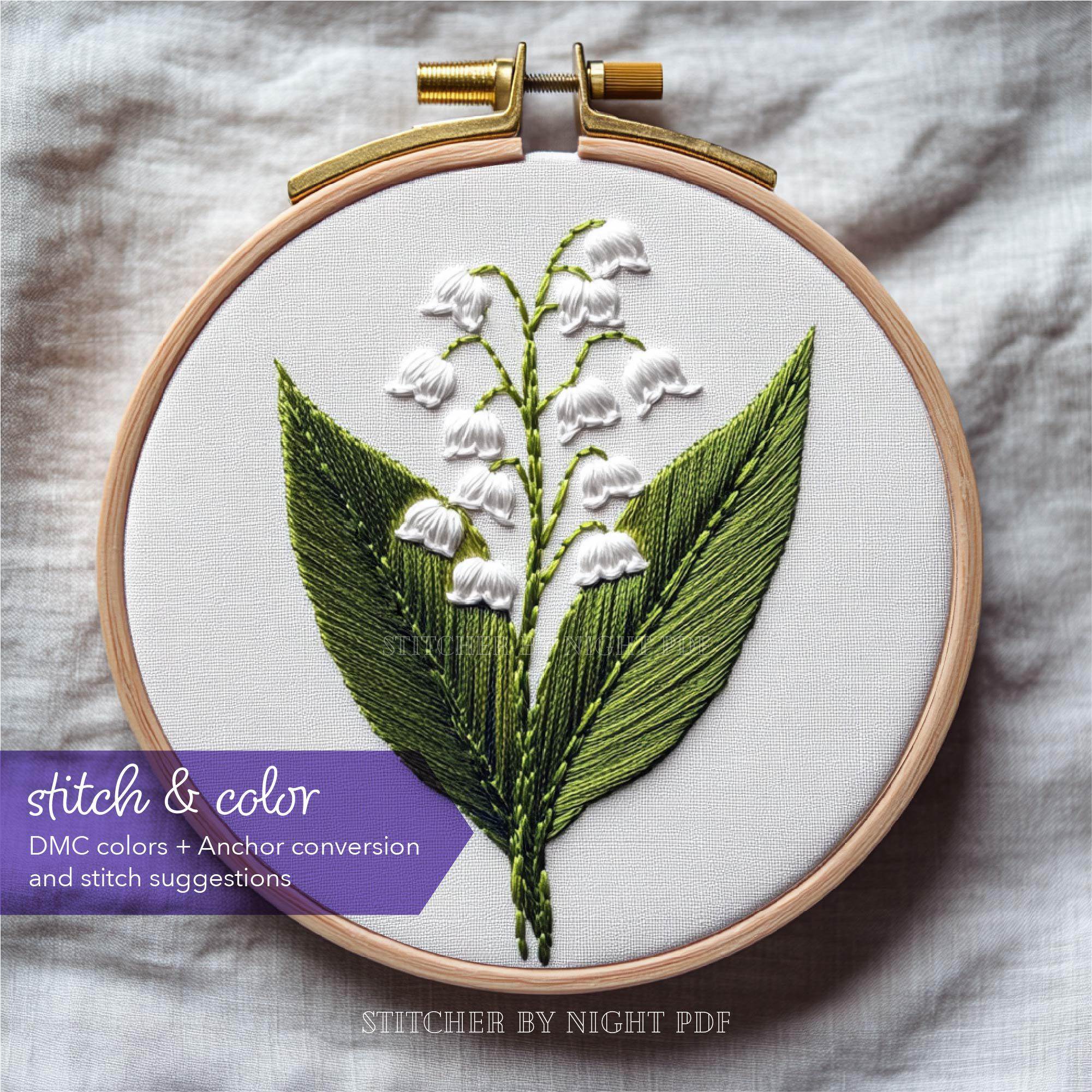 スズランの刺繍デザイン * 5月の誕生花の飾り * PDFパターン - Etsy 日本