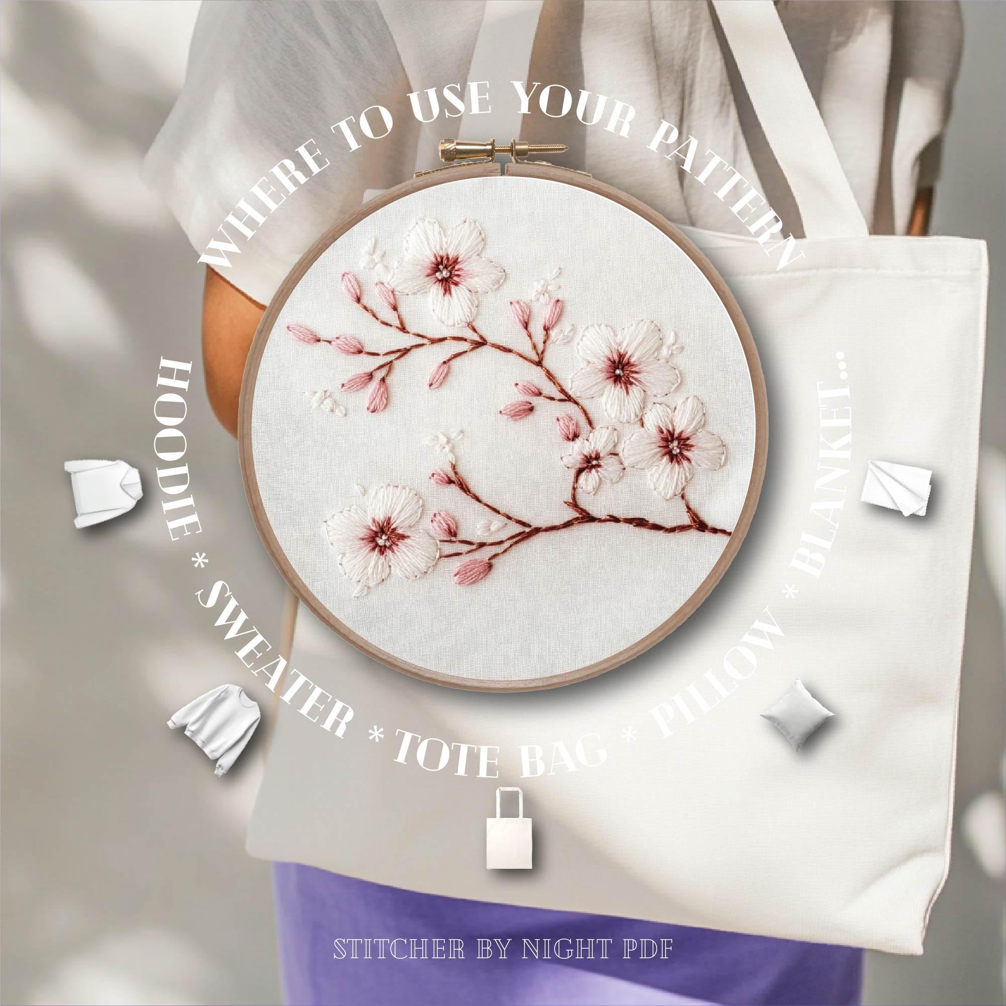 Sakura Embroidery Design * Cherry Blossom Embroidery File * Spring